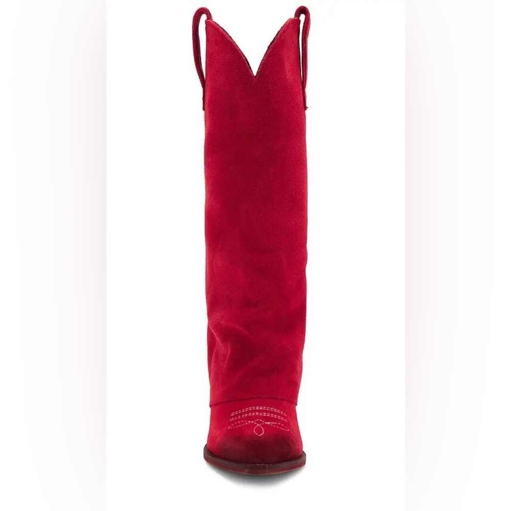 Steve Madden Red Heeled Boots - Picture 3 of 5